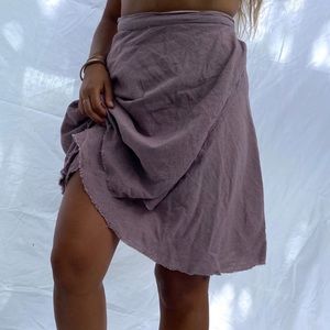 Raw Cotton Wrap Skirt